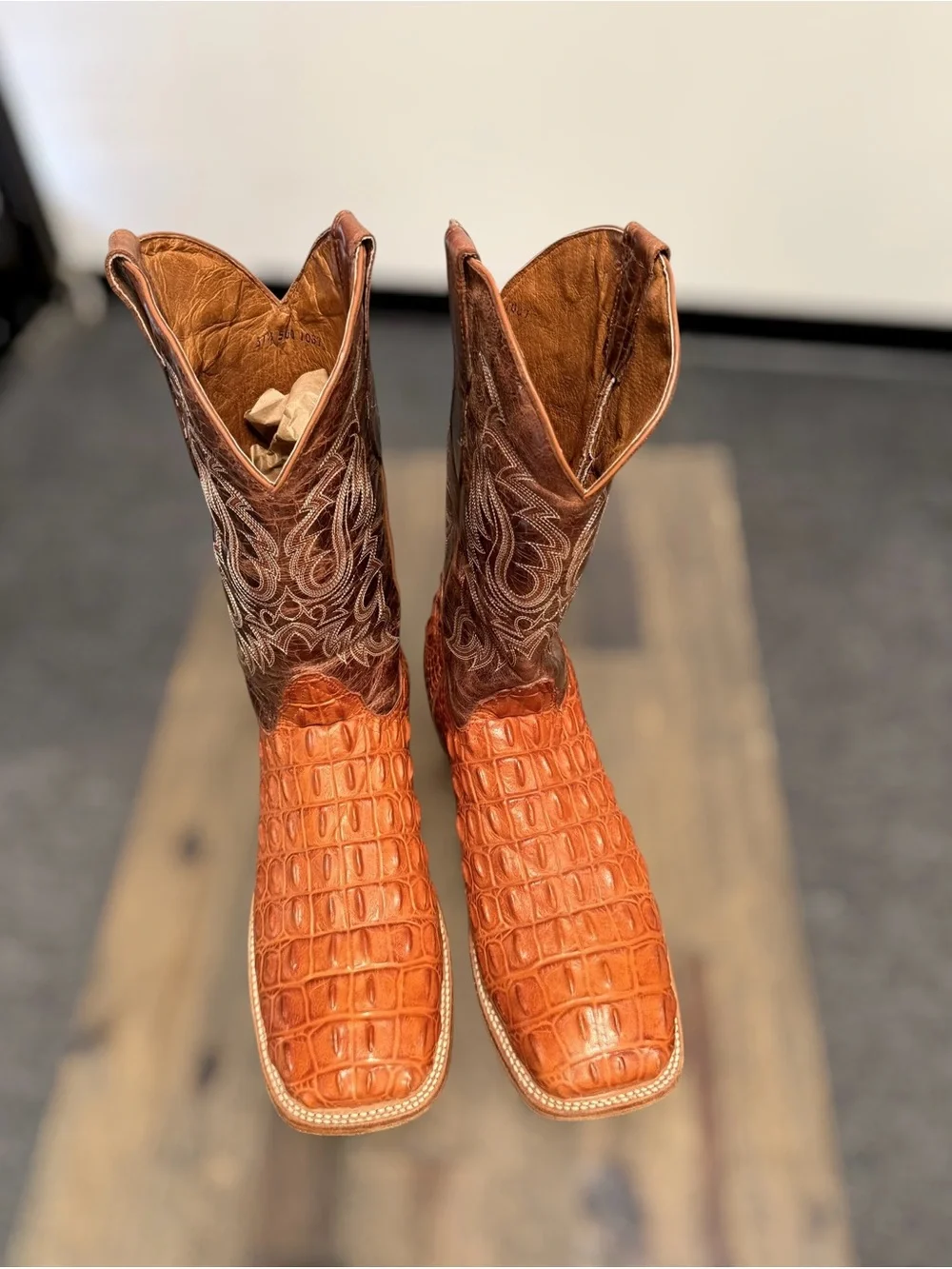 TEXAS LEGACY Western Boots - Square Toe Brown Size 12.5